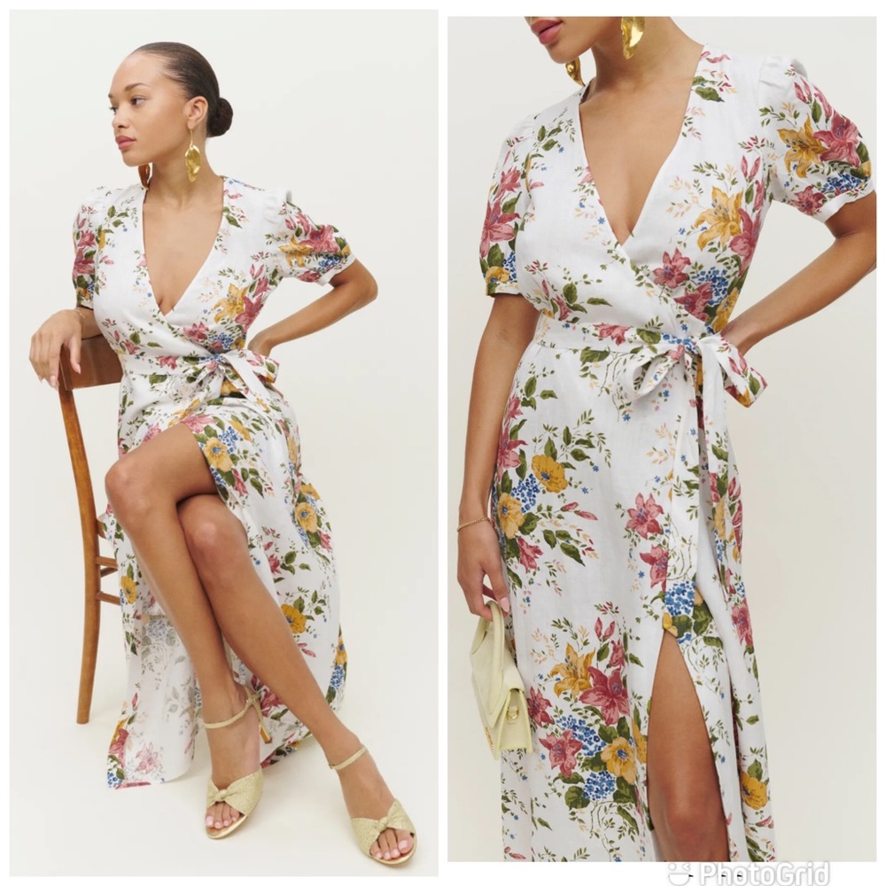 Reformation Weiss Linen Dress In Chantilly New with Tags!